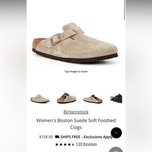 Birkenstock Boston Clog Women’s Size 38 Narrow Taupe